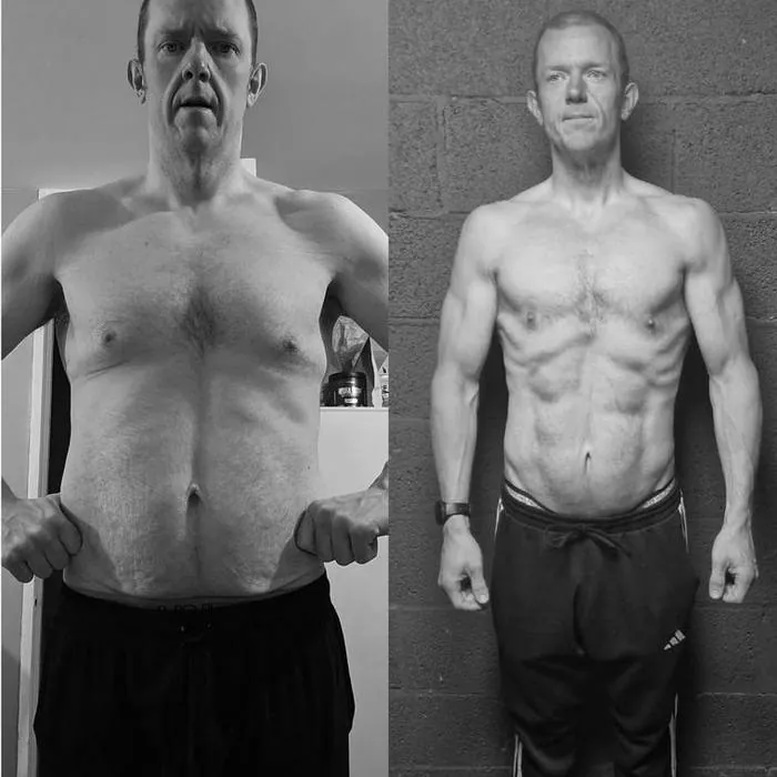 Thrive Coaching client Darrell's body transformation progress, Belfast